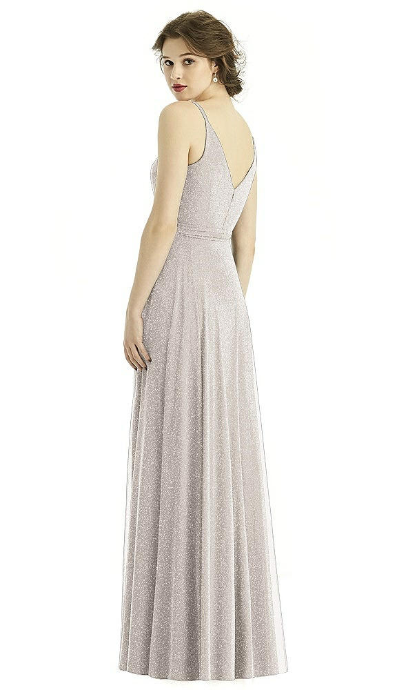 Back View - Taupe Silver After Six Shimmer Bridesmaid Dress 1511LS