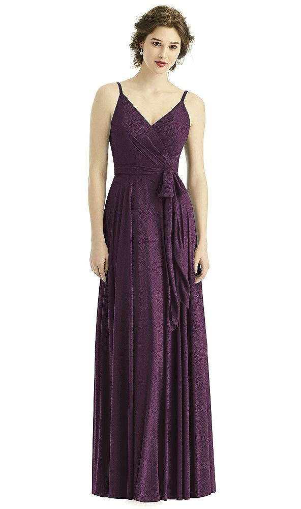 Front View - Aubergine Silver After Six Shimmer Bridesmaid Dress 1511LS