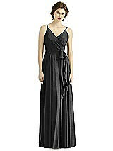 Front View Thumbnail - Black Silver After Six Shimmer Bridesmaid Dress 1511LS
