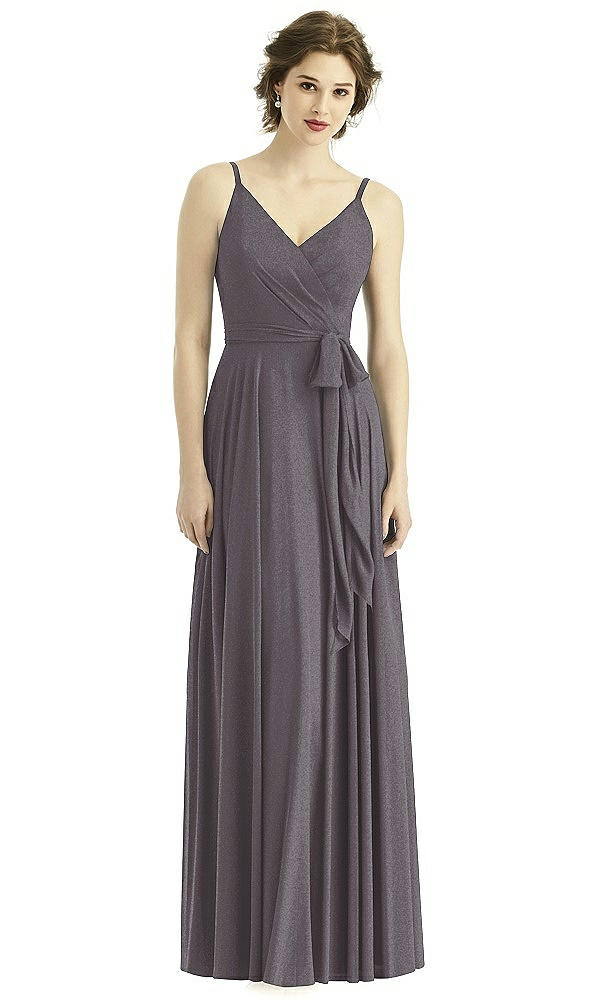 Front View - Stormy Silver After Six Shimmer Bridesmaid Dress 1511LS