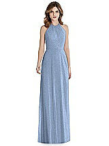 Front View Thumbnail - Cloudy Silver After Six Shimmer Bridesmaid Dress 1515LS
