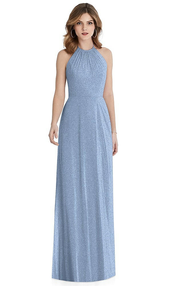 Front View - Cloudy Silver After Six Shimmer Bridesmaid Dress 1515LS