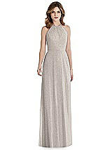 Front View Thumbnail - Taupe Silver After Six Shimmer Bridesmaid Dress 1515LS