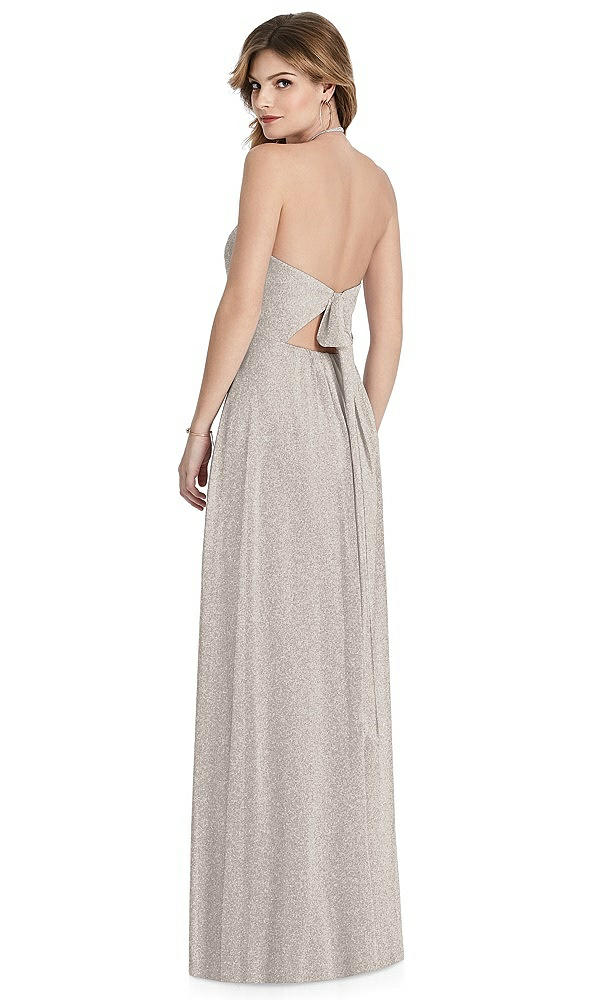 Back View - Taupe Silver After Six Shimmer Bridesmaid Dress 1515LS