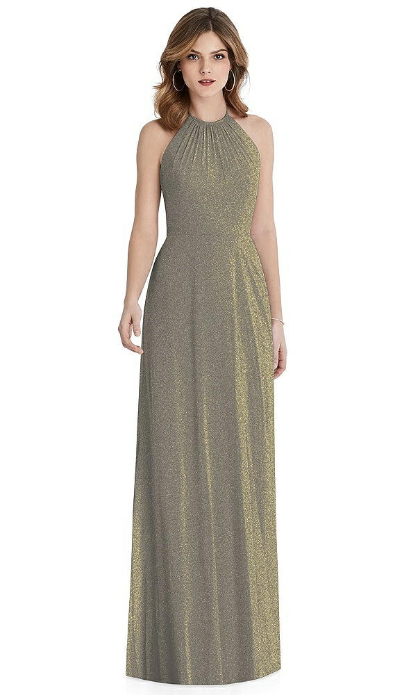 Front View - Mocha Gold After Six Shimmer Bridesmaid Dress 1515LS