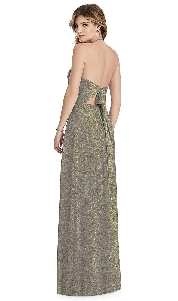 Back View - Mocha Gold After Six Shimmer Bridesmaid Dress 1515LS