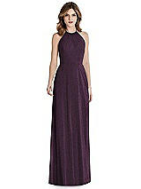 Front View Thumbnail - Aubergine Silver After Six Shimmer Bridesmaid Dress 1515LS