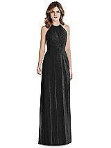 Front View Thumbnail - Black Silver After Six Shimmer Bridesmaid Dress 1515LS