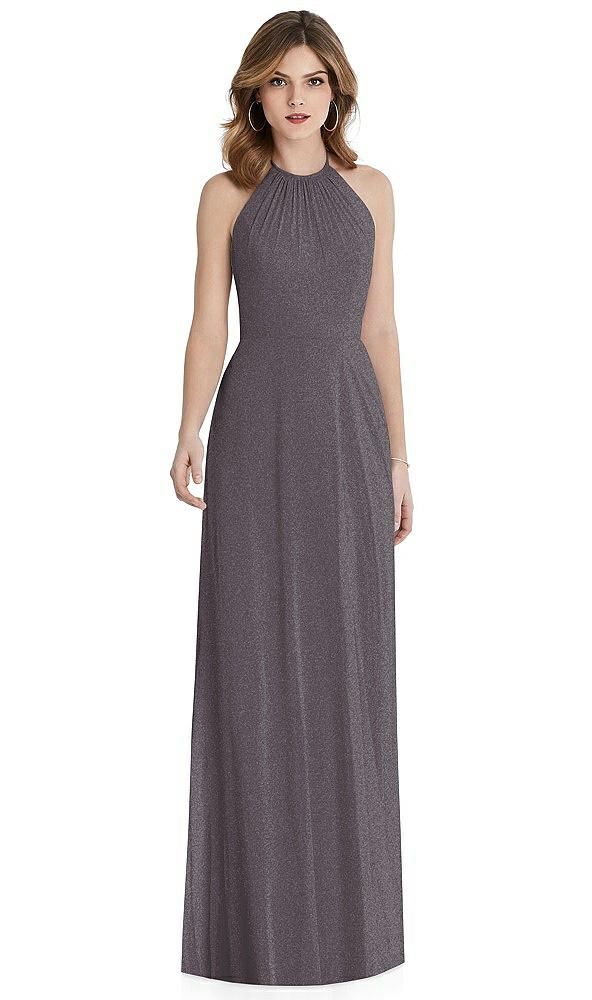 Front View - Stormy Silver After Six Shimmer Bridesmaid Dress 1515LS
