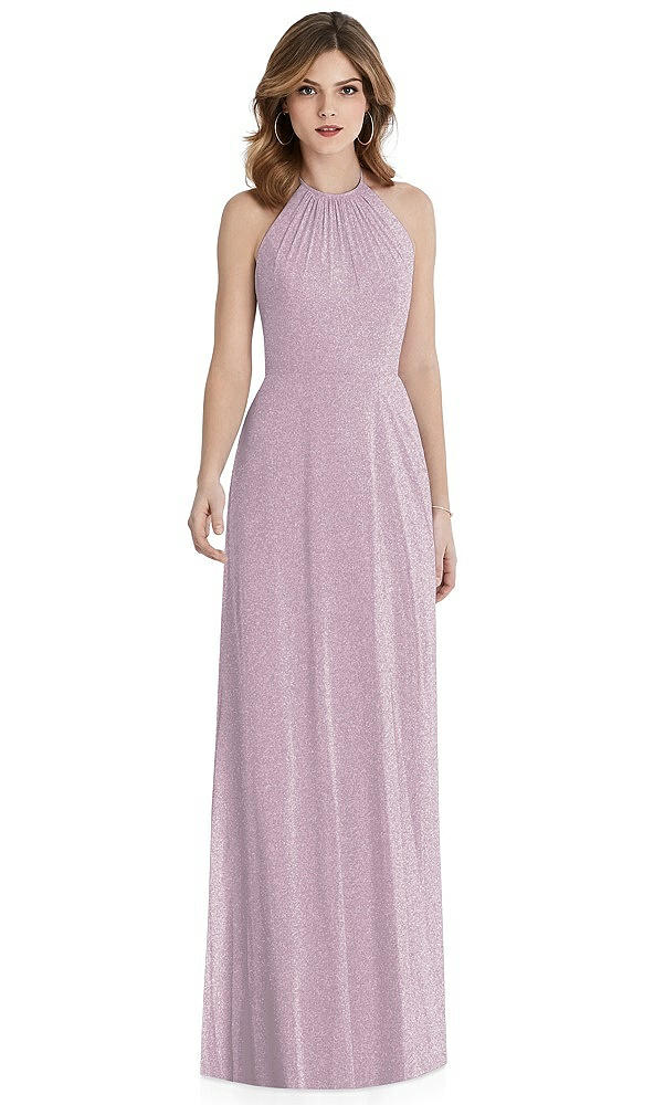 Front View - Suede Rose Silver After Six Shimmer Bridesmaid Dress 1515LS