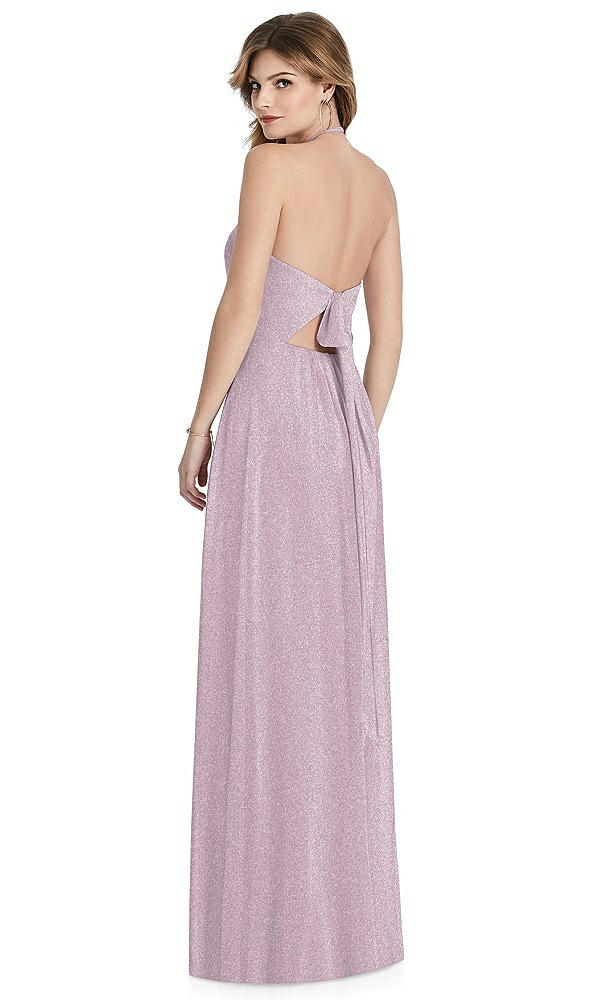 Back View - Suede Rose Silver After Six Shimmer Bridesmaid Dress 1515LS