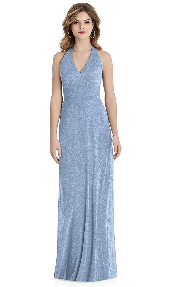 Front View - Cloudy Silver After Six Shimmer Bridesmaid Dress 1516LS
