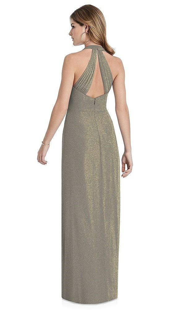 Back View - Mocha Gold After Six Shimmer Bridesmaid Dress 1516LS