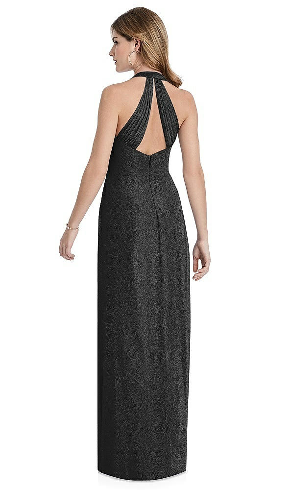 Back View - Black Silver After Six Shimmer Bridesmaid Dress 1516LS