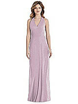 Front View Thumbnail - Suede Rose Silver After Six Shimmer Bridesmaid Dress 1516LS