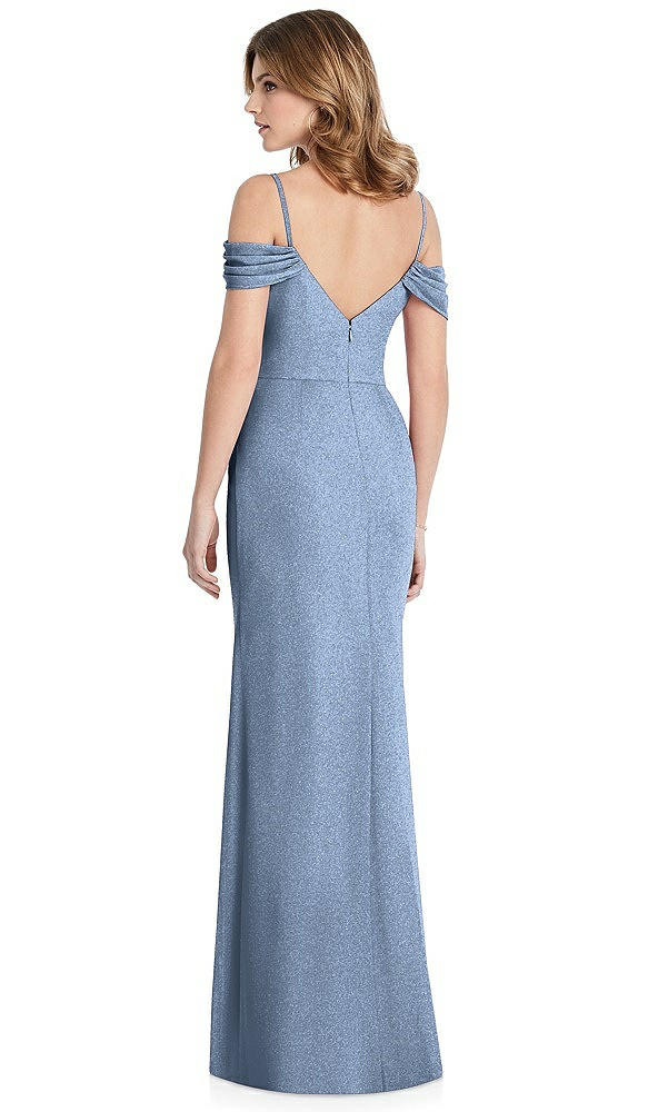 Back View - Cloudy Silver After Six Shimmer Bridesmaid Dress 1517LS