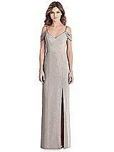 Front View Thumbnail - Taupe Silver After Six Shimmer Bridesmaid Dress 1517LS