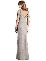 Rear View Thumbnail - Taupe Silver After Six Shimmer Bridesmaid Dress 1517LS