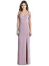 Front View Thumbnail - Suede Rose Silver After Six Shimmer Bridesmaid Dress 1517LS