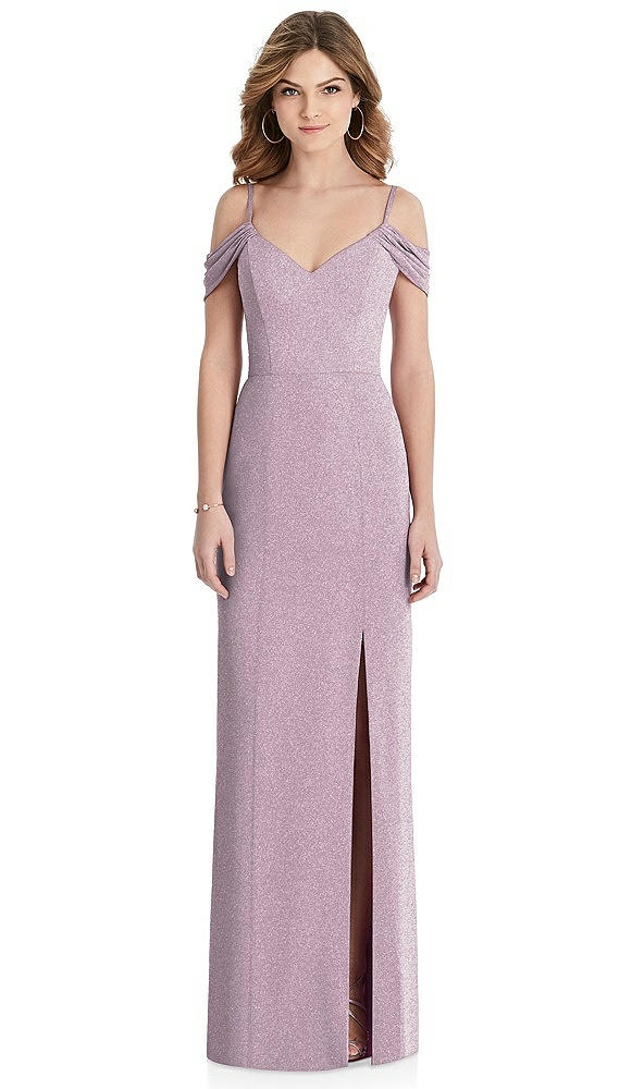 Front View - Suede Rose Silver After Six Shimmer Bridesmaid Dress 1517LS