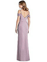 Rear View Thumbnail - Suede Rose Silver After Six Shimmer Bridesmaid Dress 1517LS