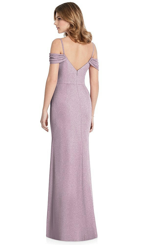 Back View - Suede Rose Silver After Six Shimmer Bridesmaid Dress 1517LS