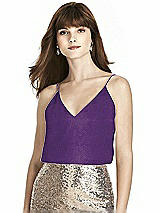 Front View Thumbnail - Majestic Gold After Six Shimmer Bridesmaid Top T1507LS
