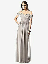 Front View Thumbnail - Taupe Silver Dessy Shimmer Bridesmaid Dress 2844LS