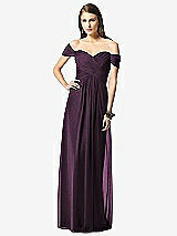 Front View Thumbnail - Aubergine Silver Dessy Shimmer Bridesmaid Dress 2844LS