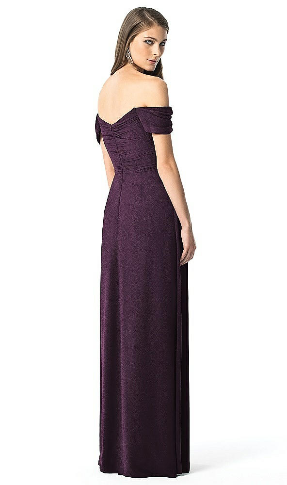 Back View - Aubergine Silver Dessy Shimmer Bridesmaid Dress 2844LS