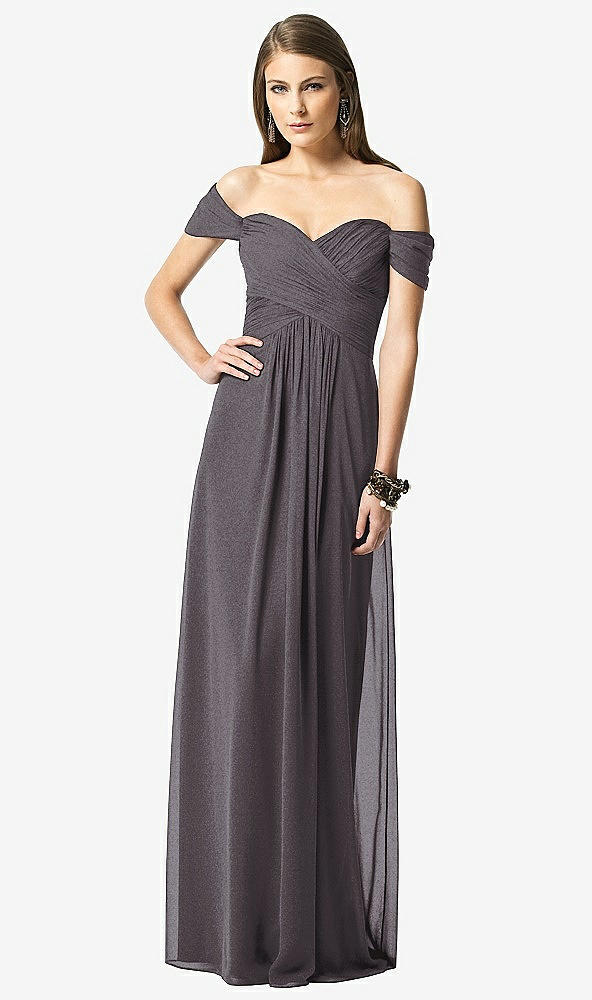 Front View - Stormy Silver Dessy Shimmer Bridesmaid Dress 2844LS
