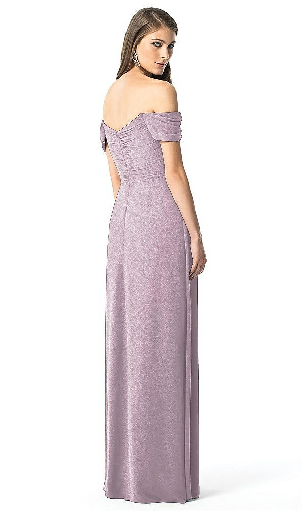 Back View - Suede Rose Silver Dessy Shimmer Bridesmaid Dress 2844LS