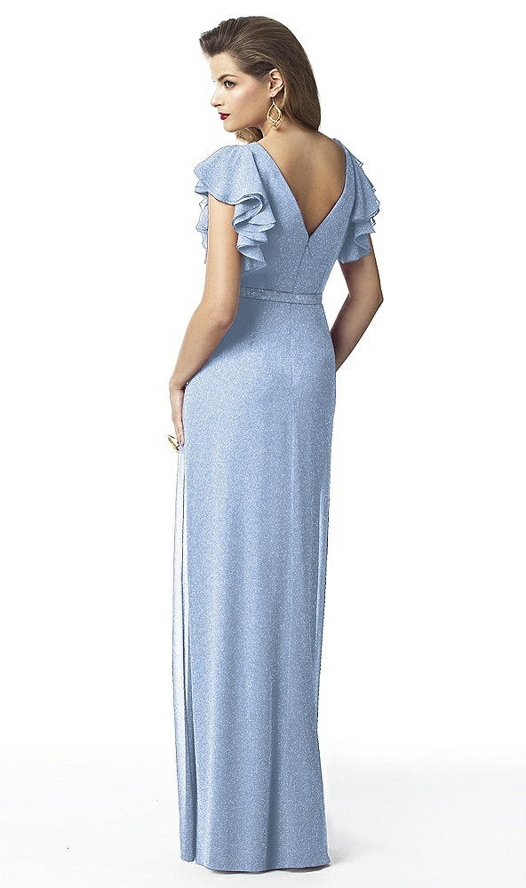 Back View - Cloudy Silver Dessy Shimmer Bridesmaid Dress 2874LS