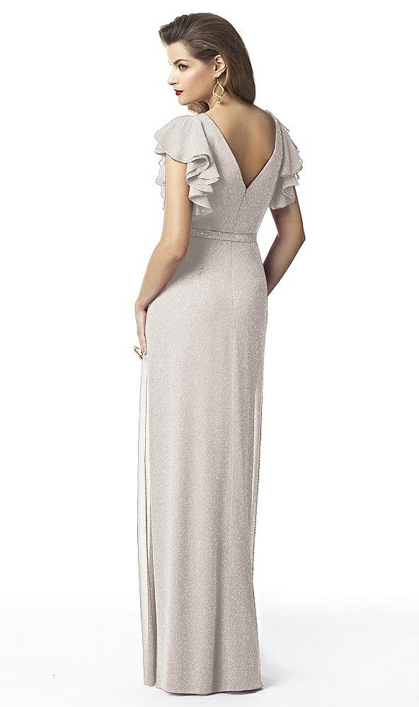 Back View - Taupe Silver Dessy Shimmer Bridesmaid Dress 2874LS