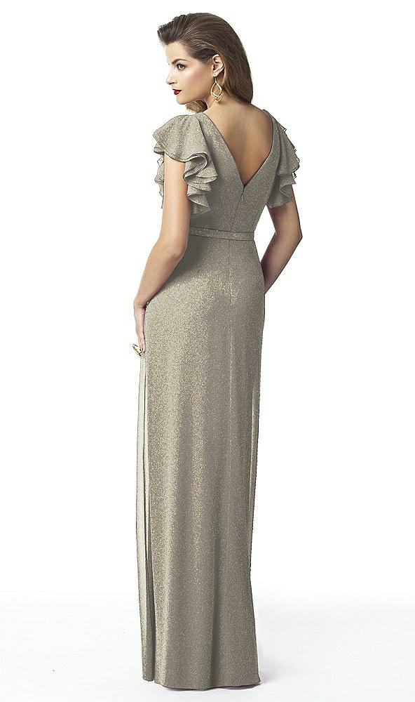 Back View - Mocha Gold Dessy Shimmer Bridesmaid Dress 2874LS