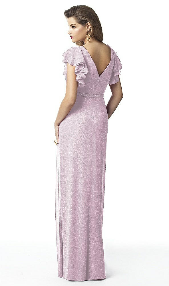 Back View - Suede Rose Silver Dessy Shimmer Bridesmaid Dress 2874LS