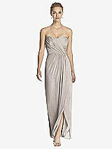 Front View Thumbnail - Taupe Silver Dessy Shimmer Bridesmaid Dress 2882LS