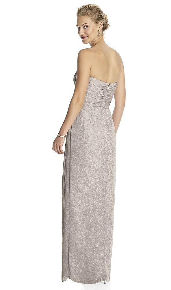 Back View - Taupe Silver Dessy Shimmer Bridesmaid Dress 2882LS