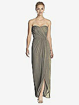 Front View Thumbnail - Mocha Gold Dessy Shimmer Bridesmaid Dress 2882LS