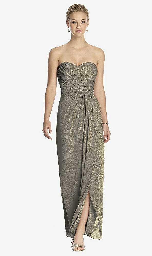 Front View - Mocha Gold Dessy Shimmer Bridesmaid Dress 2882LS