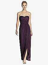 Front View Thumbnail - Aubergine Silver Dessy Shimmer Bridesmaid Dress 2882LS