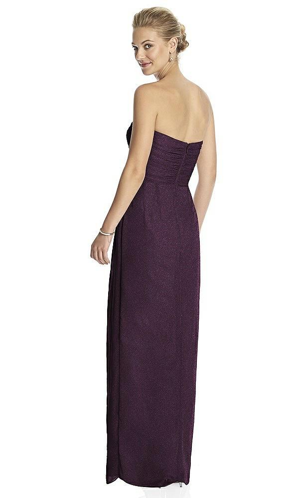 Back View - Aubergine Silver Dessy Shimmer Bridesmaid Dress 2882LS