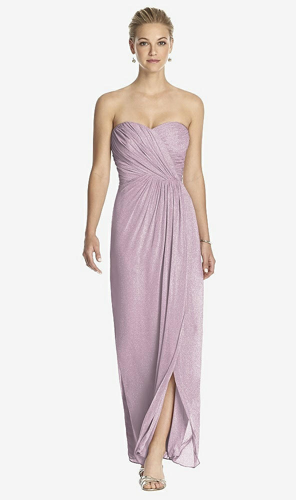 Front View - Suede Rose Silver Dessy Shimmer Bridesmaid Dress 2882LS