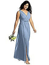 Front View Thumbnail - Cloudy Silver Dessy Shimmer Bridesmaid Dress 2894LS