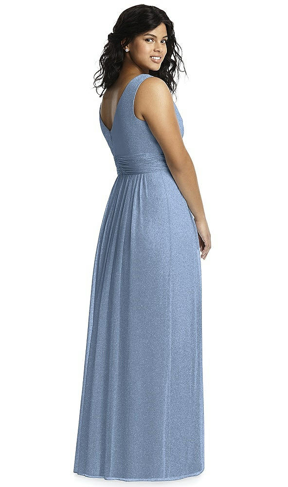 Back View - Cloudy Silver Dessy Shimmer Bridesmaid Dress 2894LS