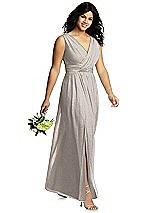 Front View Thumbnail - Taupe Silver Dessy Shimmer Bridesmaid Dress 2894LS