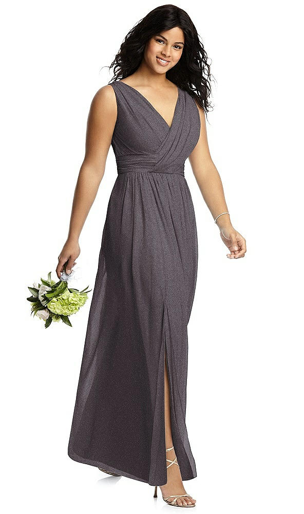 Front View - Stormy Silver Dessy Shimmer Bridesmaid Dress 2894LS