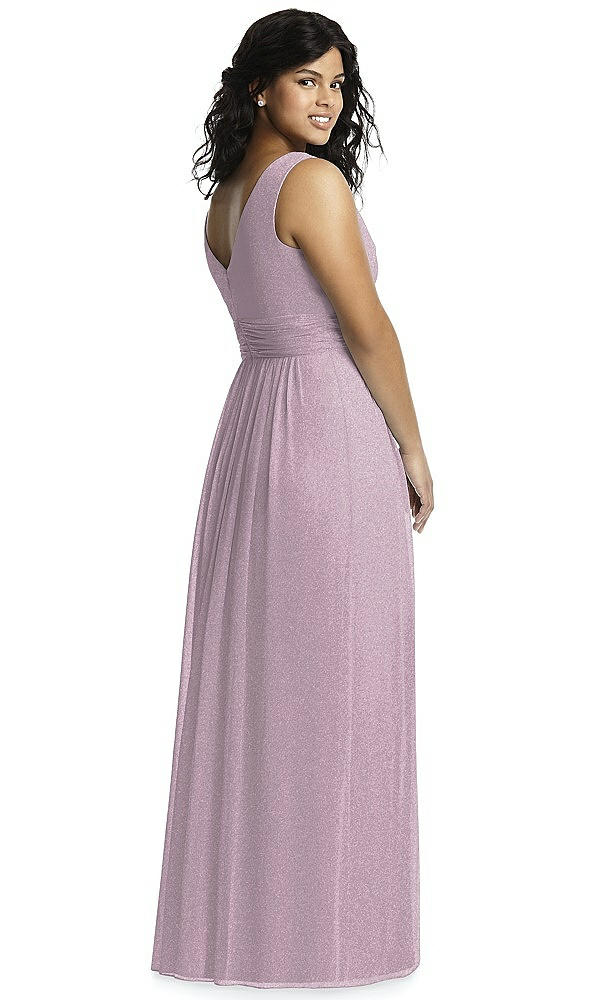 Back View - Suede Rose Silver Dessy Shimmer Bridesmaid Dress 2894LS