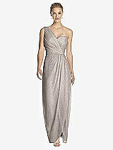 Front View Thumbnail - Taupe Silver Dessy Shimmer Bridesmaid Dress 2905LS