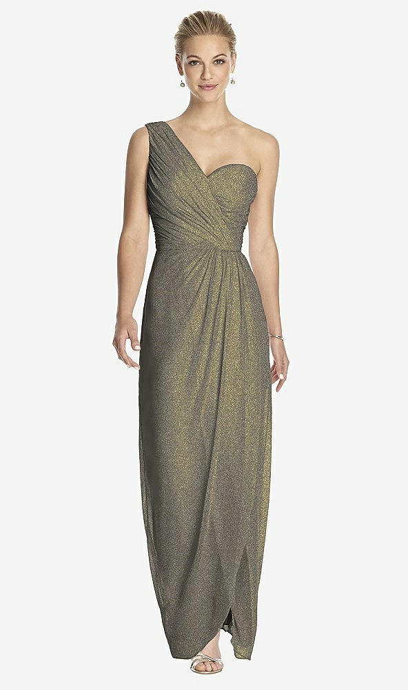 Front View - Mocha Gold Dessy Shimmer Bridesmaid Dress 2905LS